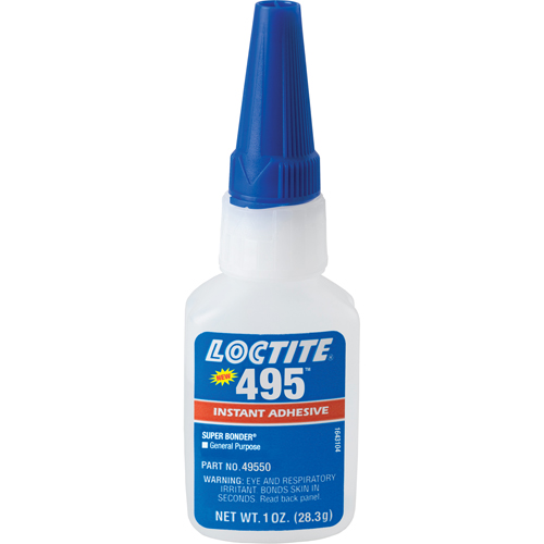 495 Super Bonder&reg; Instant Adhesive, Clear, Bottle, 28.3 g R.M.G. Prévention
