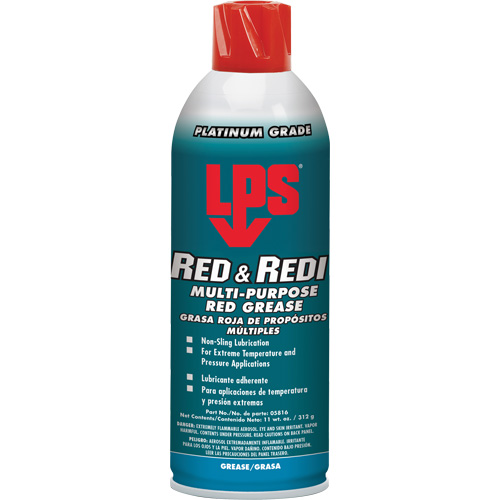 Red & Redi Multi-Purpose Red Grease, 16 oz., Aerosol Can R.M.G. Prévention