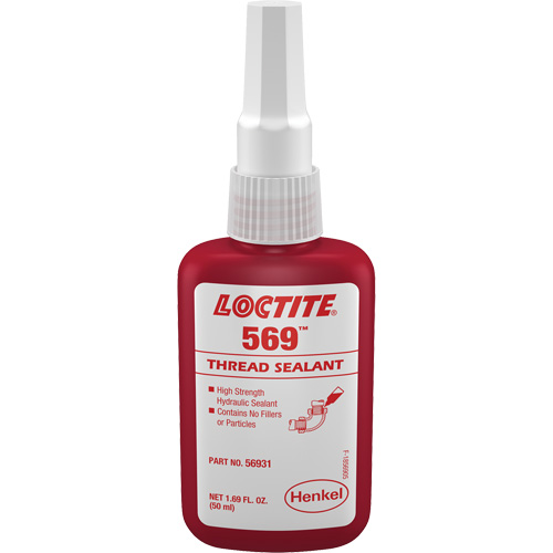 569 Hydraulic Thread Sealant, Bottle, 50 ml, -54° C - 149° C/-65° F - 300° F R.M.G. Prévention