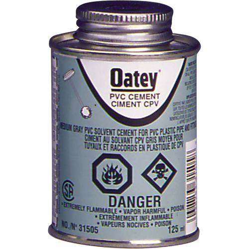 PVC Medium-Duty Cement, 473 ml, Brush-Top Can, Grey R.M.G. Prévention