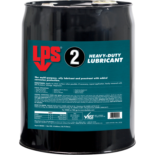 2&reg; Heavy-Duty Lubricant, Pail R.M.G. Prévention