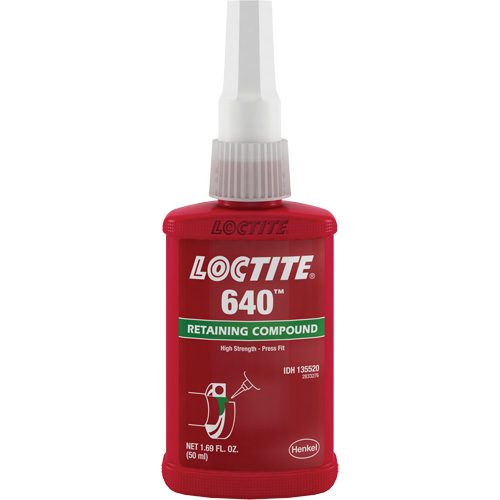 Compos&eacute; de retenue 640 r&eacute;sistance moyenne/haute temp&eacute;rature, 50 ml, Bouteille, Vert R.M.G. Prévention
