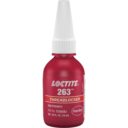 Compos&eacute; de blocage 263 s&eacute;chage rapide, Rouge, &eacute;lev&eacute;, 10 ml, Bouteille R.M.G. Prévention
