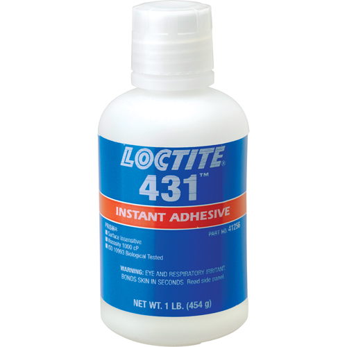 Adh&eacute;sif instantan&eacute;  431 pour toute surface, Transparent, Bouteille, 454 g R.M.G. Prévention