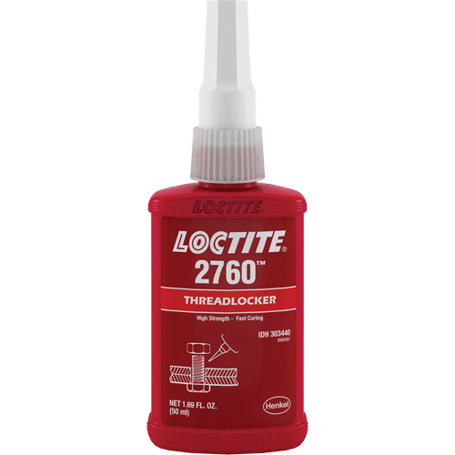 Threadlocker 2760 Instant Adhesive, Red, High, 50 ml, Bottle R.M.G. Prévention