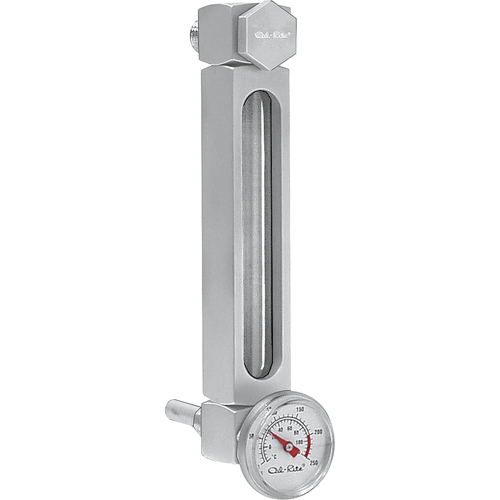 Aluminum Liquid Level Gauge, Threaded, 9" L, 205°F (96.11° C) R.M.G. Prévention