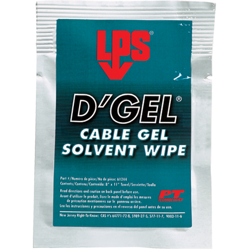 D'Gel&reg; Cable Gel Solvent, Packets R.M.G. Prévention