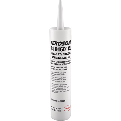 Scellant &agrave; la silicone Teroson SI 9160, Cartouche, Transparent R.M.G. Prévention