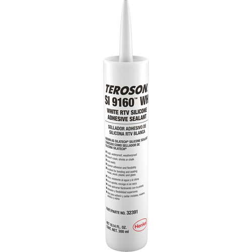 Scellant &agrave; la silicone Teroson SI 9160, Cartouche, Blanc R.M.G. Prévention