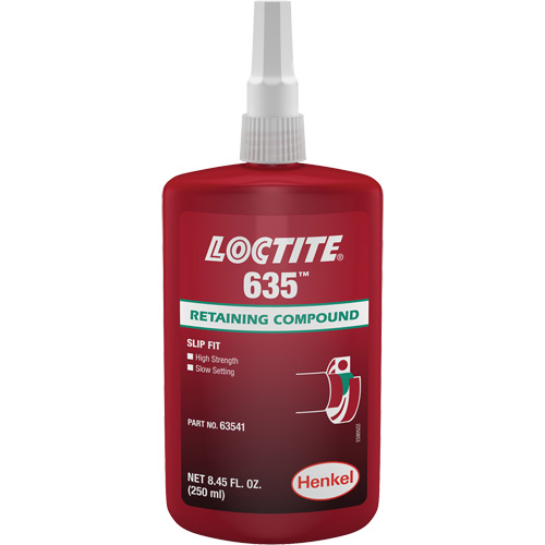Loctite&reg; 635 Retaining Compound, 250 ml, Bottle, Green R.M.G. Prévention