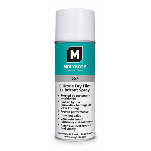 Film lubrifiant sec au silicone Molykote 557, Canette a&eacute;rosol R.M.G. Prévention