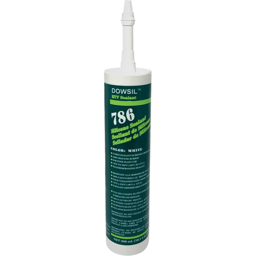Agent d'&eacute;tanch&eacute;it&eacute; &agrave; base de silicone Dowsil 786, 300 ml, Cartouche, Blanc R.M.G. Prévention