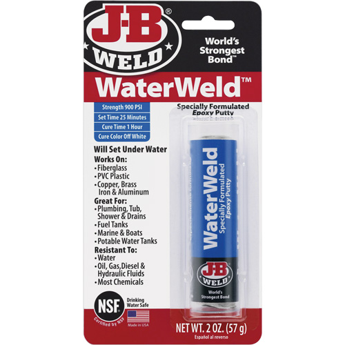 WaterWeld Epoxy, 2 oz., Stick, Off-White R.M.G. Prévention