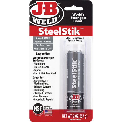 Colle &eacute;poxyde SteelStik, 2 oz, B&acirc;ton, Gris R.M.G. Prévention