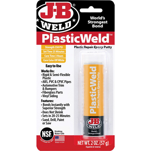 Colle &eacute;poxyde PlasticWeld, 2 oz, B&acirc;ton, Blanc cass&eacute; R.M.G. Prévention
