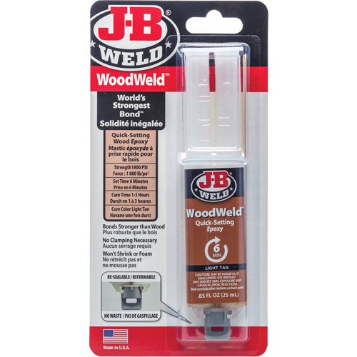 WoodWeld Adhesive, 25 ml, Syringe, Two-Part, Tan R.M.G. Prévention