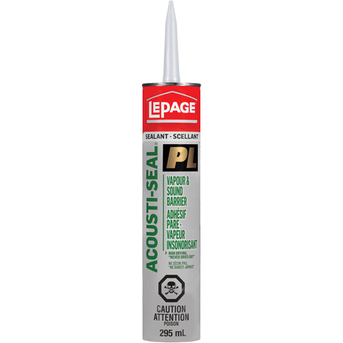 PL&reg; Vapour Barrier & Sound Reduction Adhesive, 825 ml, Tube, Black R.M.G. Prévention