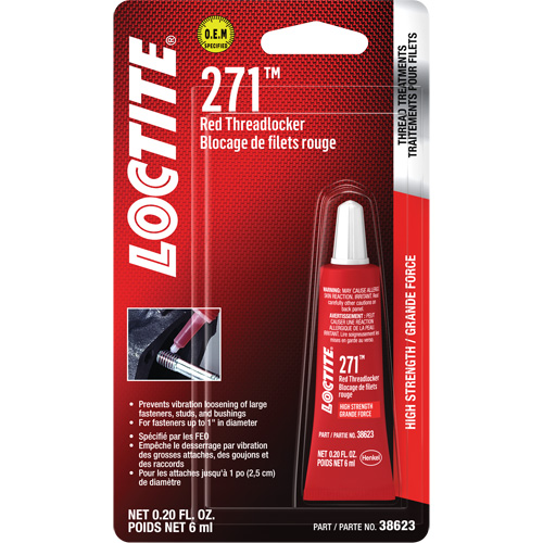 271 Threadlocker, Red, High, 6 ml, Tube R.M.G. Prévention