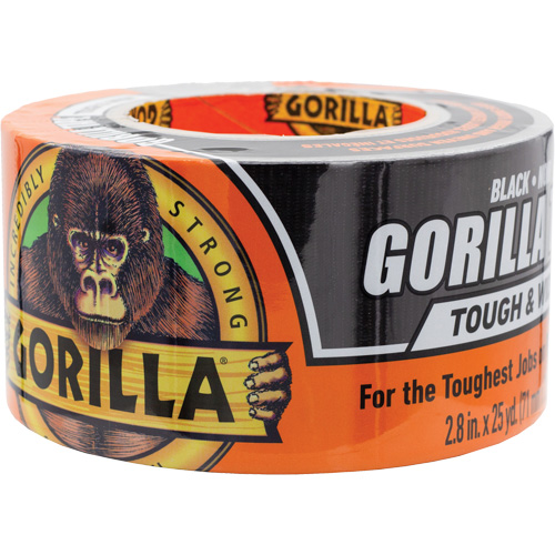 Tough & Wide Duct Tape, 17 mils, Black, 73 mm (3") x 22.86 m (75') R.M.G. Prévention
