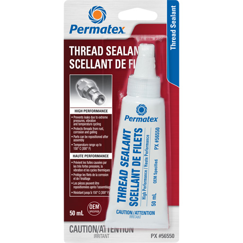 Scellant pour filetage haute performances, Tube, 50 ml, -54° C - 149° C/-65° F - 300° F R.M.G. Prévention