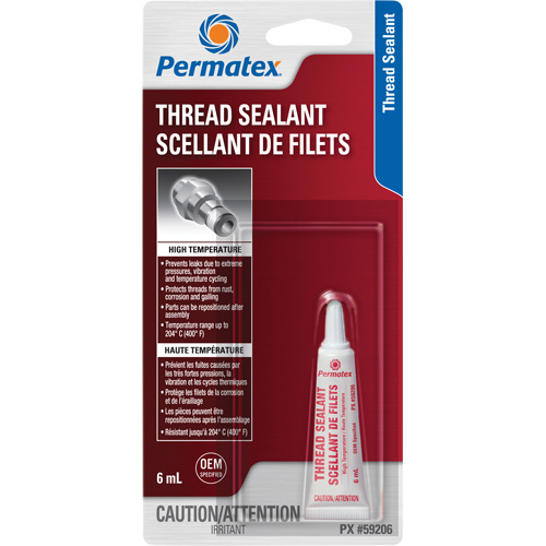 Scellant pour filetage haute temp&eacute;rature, Tube, 6 ml, -54° C - 204° C/-65° F - 400° F R.M.G. Prévention