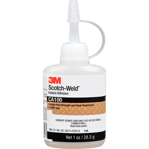 Scotch-Weld Instant Adhesive CA100, Off-White, Bottle, 1 oz. R.M.G. Prévention