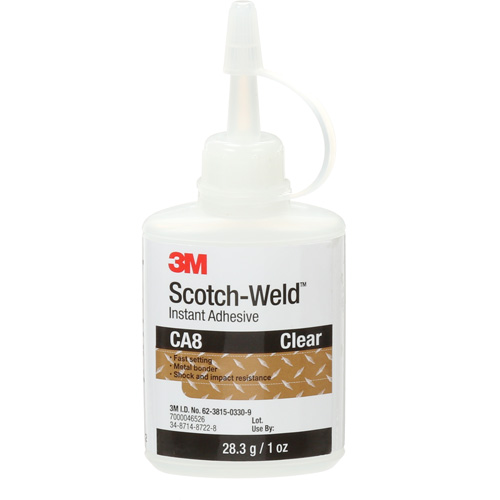 Adh&eacute;sif instantan&eacute; CA8 Scotch-Weld, Transparent, Bouteille, 1 oz R.M.G. Prévention