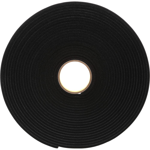 4504 Vinyl Foam Tape, 25.4 mm (1") W x 16.5 m (54') L, 250 mils, Black R.M.G. Prévention