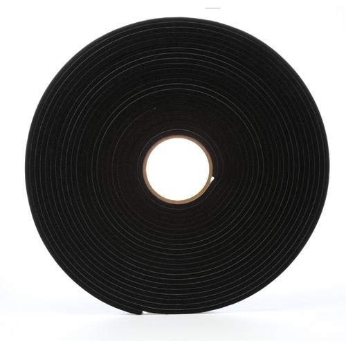 4504 Vinyl Foam Tape, 19 mm (3/4") W x 16.5 m (54') L, 250 mils, Black R.M.G. Prévention