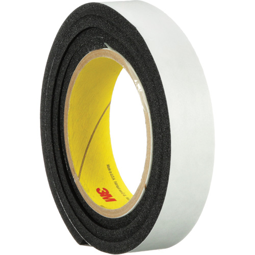 4714 Vinyl Foam Tape, 25.4 mm (1") W x 16.5 m (54') L, 250 mils, Black R.M.G. Prévention