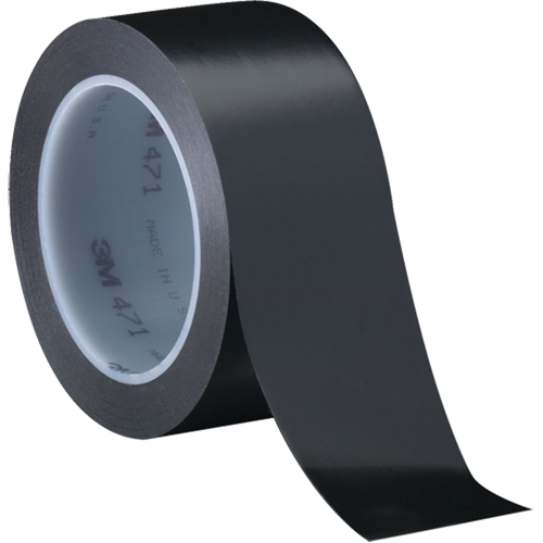 471 Vinyl Tape, 12 mm (1/2") W x 32.9 m (108') L, 5.3 mils, Black R.M.G. Prévention