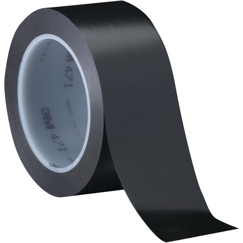 471 Vinyl Tape, 76 mm (3") W x 32.9 m (108') L, 5.2 mils, Black R.M.G. Prévention