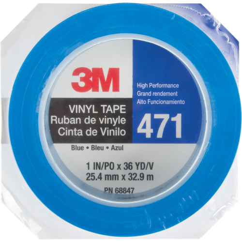 471 Vinyl Tape, 25.4 mm (1") W x 32.9 m (108') L, 5.3 mils, Blue R.M.G. Prévention