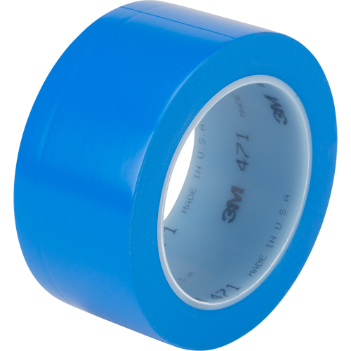 Ruban en vinyle 471, 50,8 mm (2") la x 32,9 m (108') lo, 5,3 mils, Bleu R.M.G. Prévention