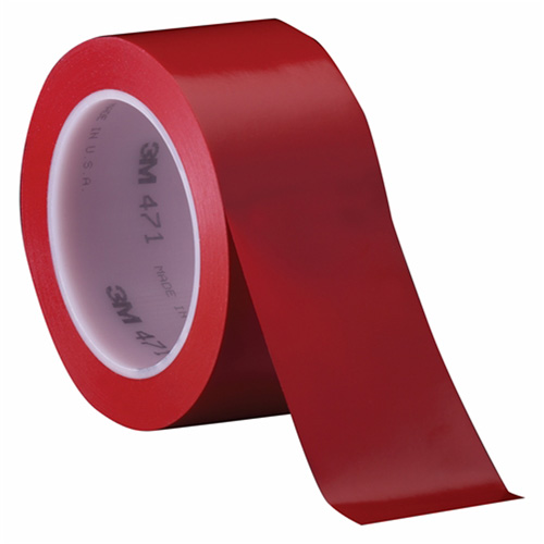 Ruban en vinyle 471, 6 mm (1/4") la x 32,9 m (108') lo, 5,2 mils, Rouge R.M.G. Prévention