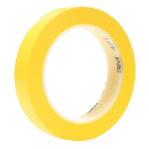 Ruban en vinyle 471, 19 mm (3/4") la x 32,9 m (108') lo, 5,3 mils, Jaune R.M.G. Prévention