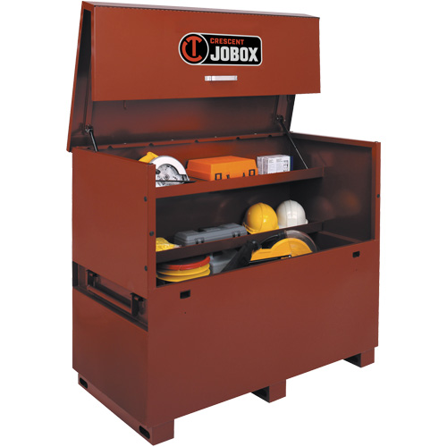 Long coffre de style piano, 60" la x 30-1/2" p x 50" h, Noir/Orange R.M.G. Prévention
