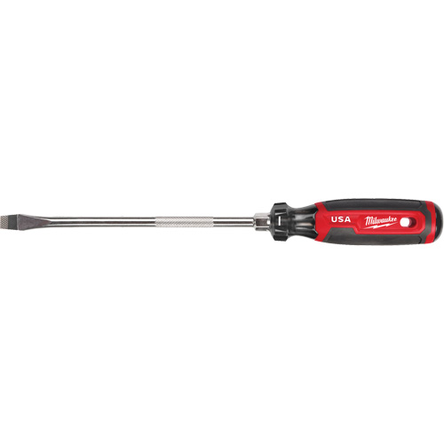 Tournevis &agrave; fente, Tige de 3/8", Ronde, 330 mm lo, Prise en Coussin&eacute;e R.M.G. Prévention