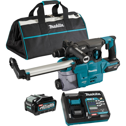 XGT Brushless Cordless SDS-Plus Rotary Hammer with DX10 Dust Extraction Attachment, 40 V, 1-3/16", 3 ft-lbs, 0-840 RPM R.M.G. Prévention