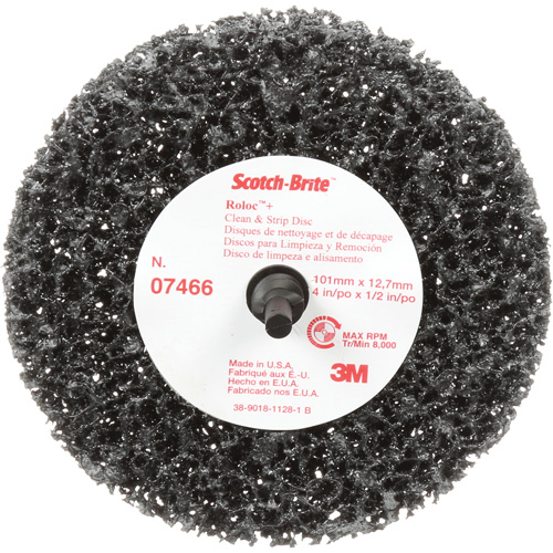 Disque de nettoyage et de d&eacute;capage Clean and Strip Roloc Scotch-Brite, 4" dia., Grain Extra grossier, Carbure de silicium R.M.G. Prévention