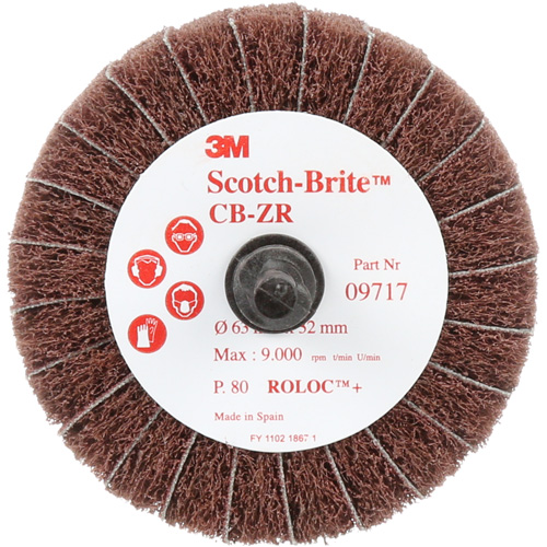 Scotch-Brite Combi-Wheel, 2-1/2" Dia., 80 Grit, Aluminum Oxide R.M.G. Prévention