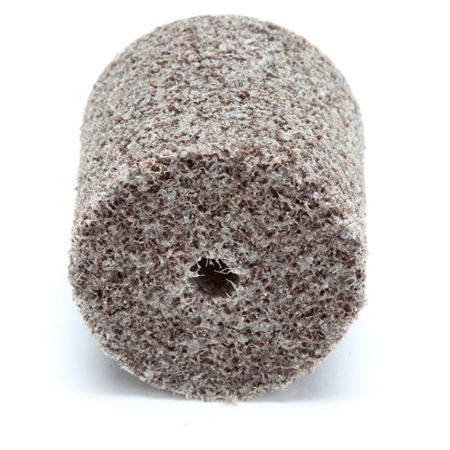 Meule d'abrasion et de polissage unitaris&eacute;e Scotch-Brite, 1" x 1", Arbre de 3/16"-7, Grain de Moyen, Oxyde d'aluminium R.M.G. Prévention