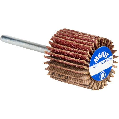 High Performance Micro-Mini Flap Wheel, Aluminum Oxide, 60 Grit, 3/4" x 3/4" x 1/8" R.M.G. Prévention