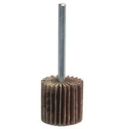 Super Finish Mini Flap Wheel, Aluminum Oxide, 120 Grit, 1-3/4" x 1/2" x 1/4" R.M.G. Prévention