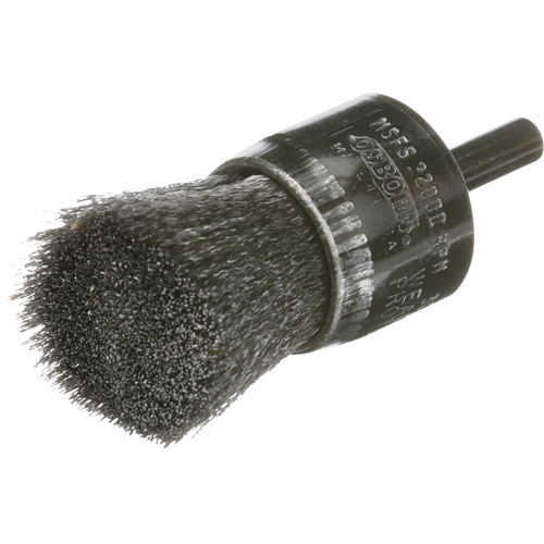 Brosse mont&eacute;e &agrave; fils ondul&eacute;s, 1", Fils 0.005 R.M.G. Prévention