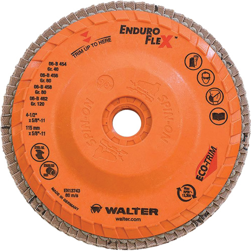 Enduro-Flex Flap Disc, 4-1/2" x 5/8"-11, Type 27, 80 Grit, Zirconia Alumina R.M.G. Prévention