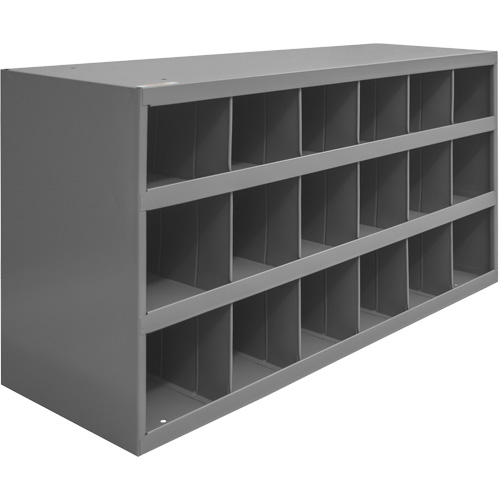 Steel Storage Bin Cabinet, 33-3/4" W x 12" D x 19-1/4" H, Grey R.M.G. Prévention