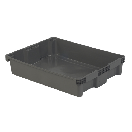 Polylewton Stack-N-Nest&reg; Containers, 6.1" x 29.6" x 22.4", Grey R.M.G. Prévention