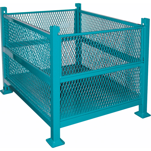 Conteneurs en m&eacute;tal grillag&eacute;, 2 panneaux repliables, Capacit&eacute; 3000 lb, 34,5" la x 40,5" p x 32,25" h R.M.G. Prévention