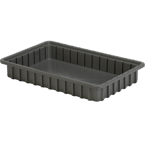 Divider Box&reg; Containers, Polyethylene, 16.5" W x 10.9" D x 2.5" H, Grey R.M.G. Prévention